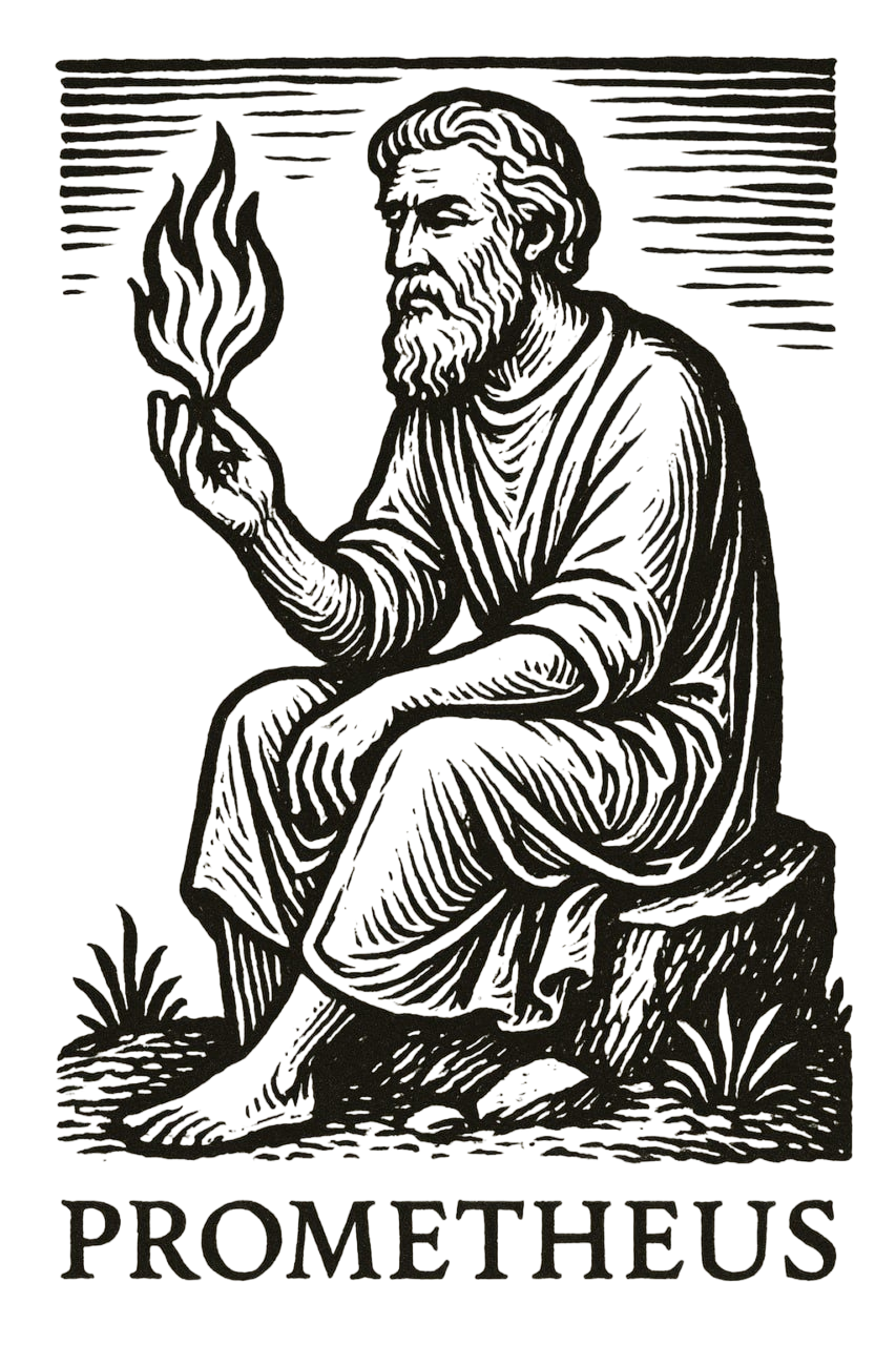 Prometheus holding a flame